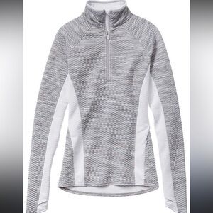Athleta Snowscape Quarter Zip Quilted Pullover Gray White Jacket S